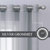 MIULEE Dark Grey Solid Sheer Curtains Elegant Grommet Window Voile Panels Drapes Treatment 2 Panels - Miulee